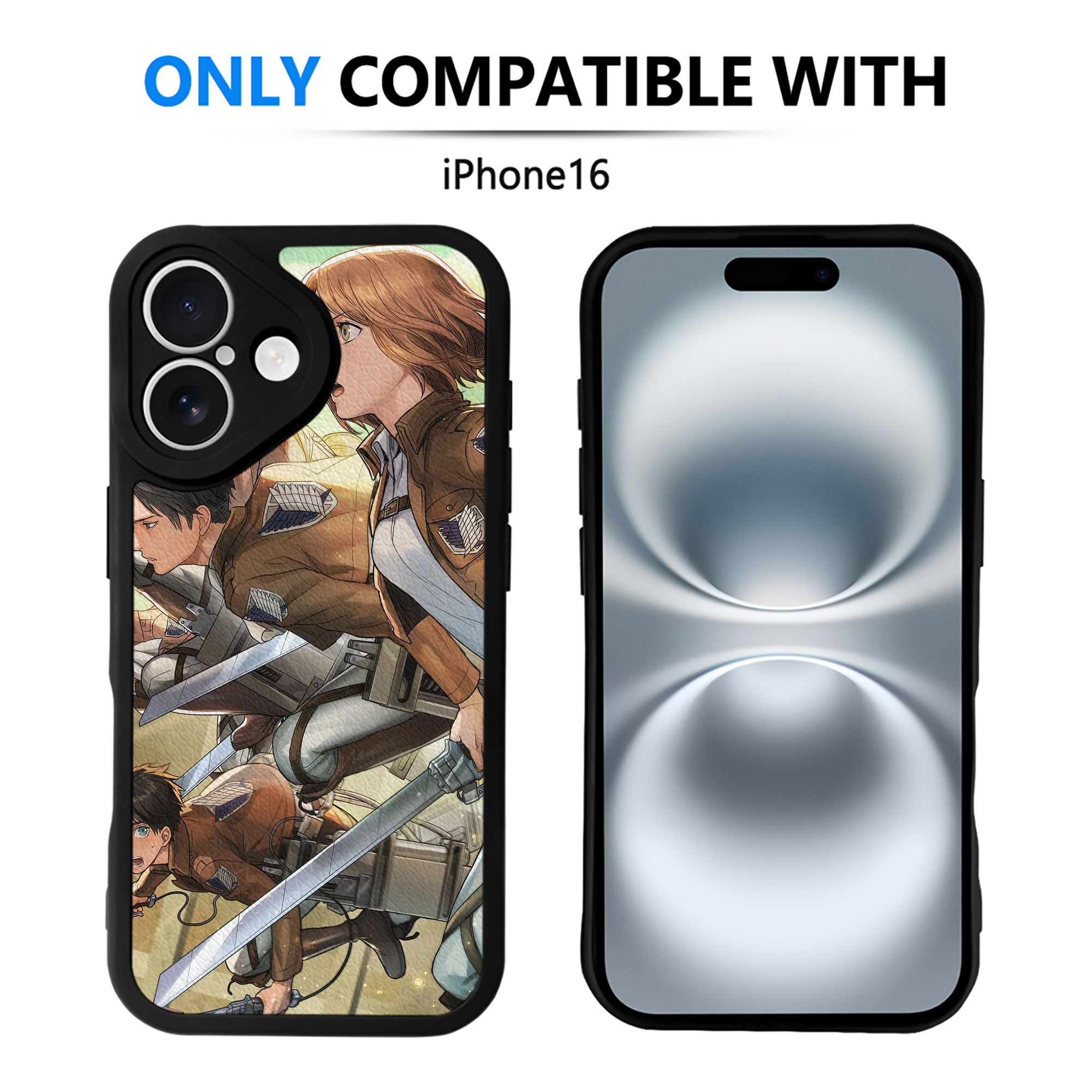 （画像用） 進撃の巨人 Attack on Titan 【iPhone 16シリーズ対応】シリコンスマホケース（レザー調） 材質：シリコン